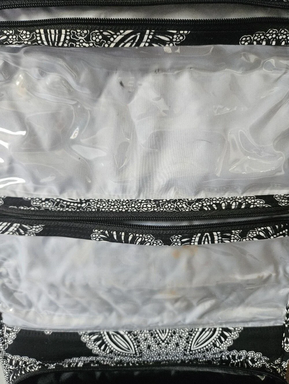 Vera Bradley Black & White Paisley-Print Hanging Toiletry Organizer